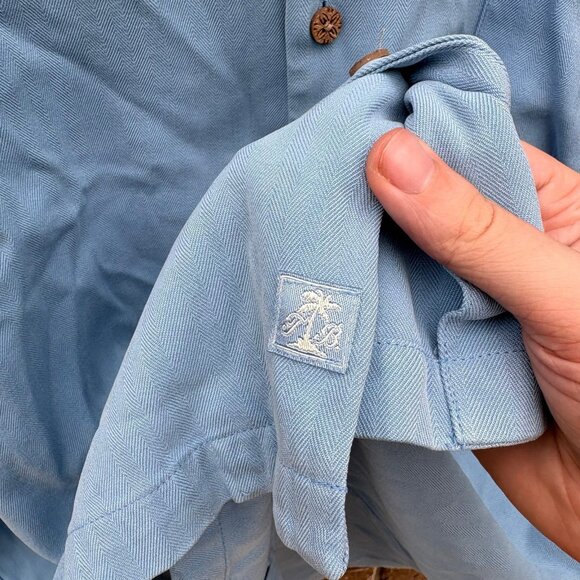 Tommy Bahama Light Blue Silk Beach Shirt XXL - Picture 3 of 4